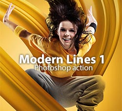 极品PS动作－动感线条(含高清视频教程)：Modern Lines 1 Photoshop action